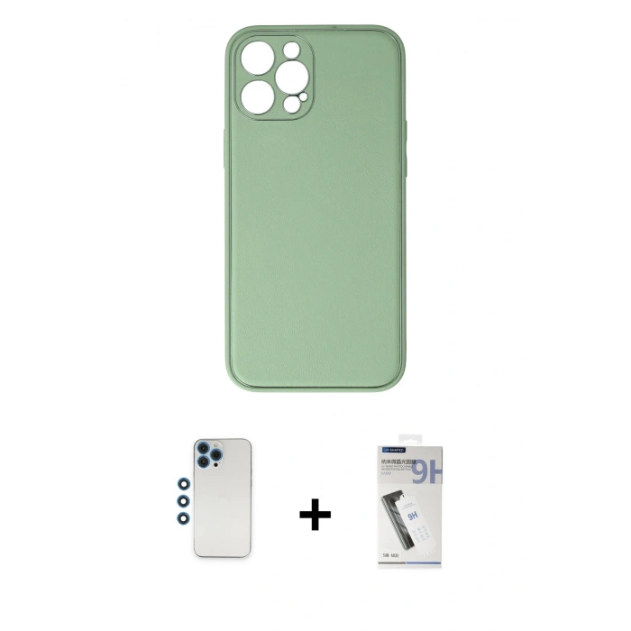 MARSİLYAN™- iPhone 12 Pro Kılıf Yadigar Klasik - Şeffaf Uv Polymer Nano Ekran Koruyucu + Shine Kamera Lens - MI