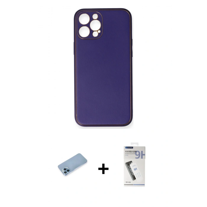 MARSİLYAN™- iPhone 12 Pro Kılıf Yadigar Klasik - Şeffaf Uv Polymer Nano Ekran Koruyucu + Shine Kamera Lens Koruma Cam - MI