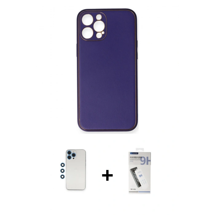 MARSİLYAN™- iPhone 12 Pro Kılıf Yadigar Klasik - Şeffaf Uv Polymer Nano Ekran Koruyucu + Shine Kamera Lens - MI