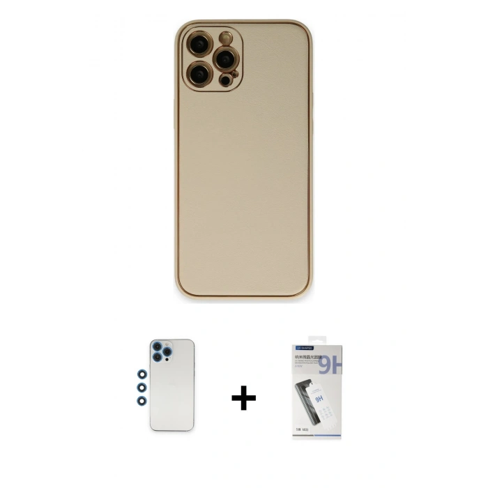 MARSİLYAN™- iPhone 12 Pro Kılıf Yadigar Klasik - Şeffaf Uv Polymer Nano Ekran Koruyucu + Shine Kamera Lens - MI