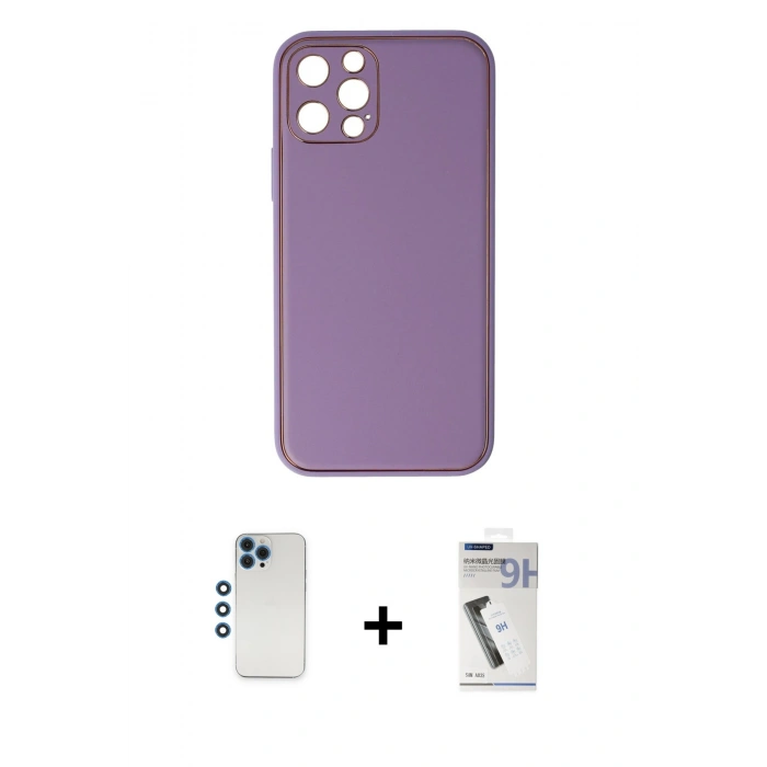 MARSİLYAN™- iPhone 12 Pro Kılıf Yadigar Klasik - Şeffaf Uv Polymer Nano Ekran Koruyucu + Shine Kamera Lens - MI