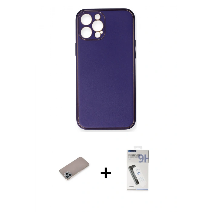 MARSİLYAN™- iPhone 12 Pro Kılıf Yadigar Klasik - Şeffaf Uv Polymer Nano Ekran Koruyucu + Shine Kamera Lens Koruma Cam - SABE