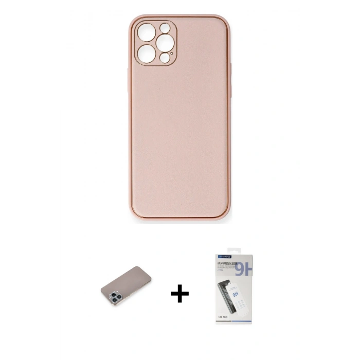 MARSİLYAN™- iPhone 12 Pro Kılıf Yadigar Klasik - Şeffaf Uv Polymer Nano Ekran Koruyucu + Shine Kamera Lens Koruma Cam - SABE