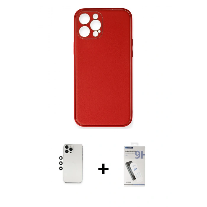 MARSİLYAN™- iPhone 12 Pro Kılıf Yadigar Klasik - Şeffaf Uv Polymer Nano Ekran Koruyucu + Shine Kamera Lens - GS