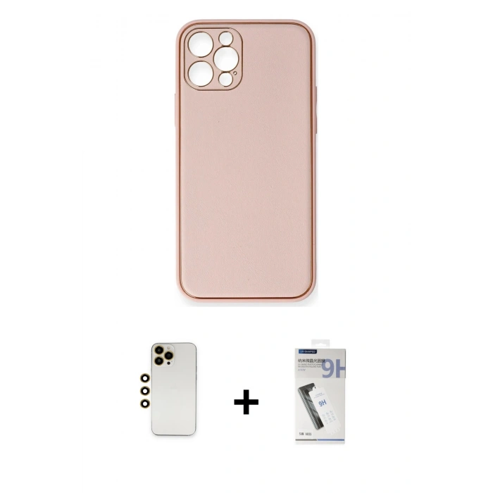 MARSİLYAN™- iPhone 12 Pro Kılıf Yadigar Klasik - Şeffaf Uv Polymer Nano Ekran Koruyucu + Shine Kamera Lens - GD