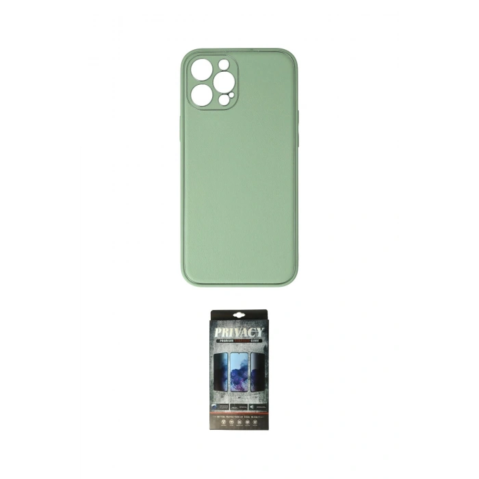 MARSİLYAN™- iPhone 12 Pro Kılıf Yadigar Klasik - Siyah 34D Hayalet Izgaralı Cam