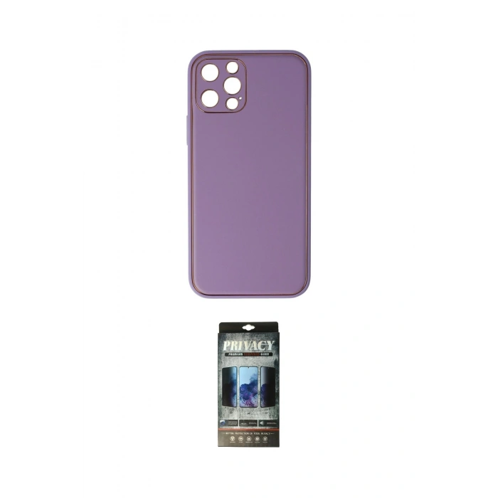 MARSİLYAN™- iPhone 12 Pro Kılıf Yadigar Klasik - Siyah 34D Hayalet Izgaralı Cam