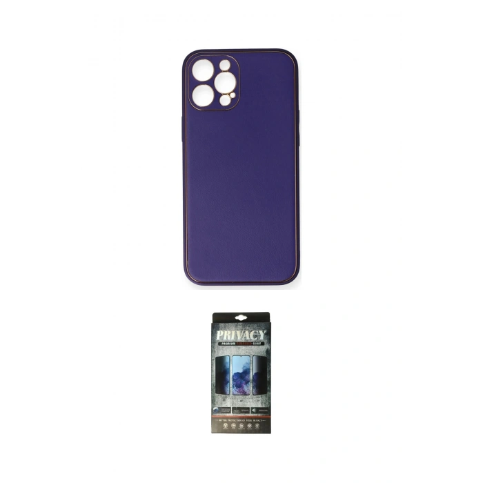 MARSİLYAN™- iPhone 12 Pro Kılıf Yadigar Klasik - Siyah 34D Hayalet Izgaralı Cam