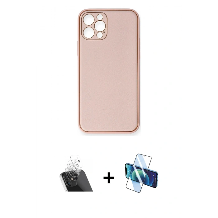 MARSİLYAN™- iPhone 12 Pro Kılıf Yadigar Klasik - Siyah 3D Antistatik Seramik Nano Ekran Koruyucu + Kamera Lens Koruma Cam - SF