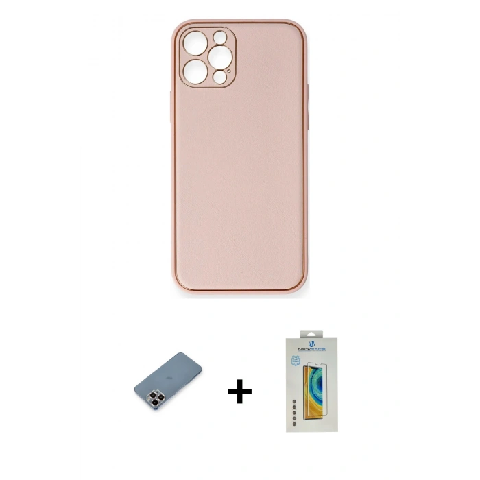 MARSİLYAN™- iPhone 12 Pro Kılıf Yadigar Klasik - Siyah Polymer Nano Ekran Koruyucu + Metal Kamera Lens Koruma Cam - MR