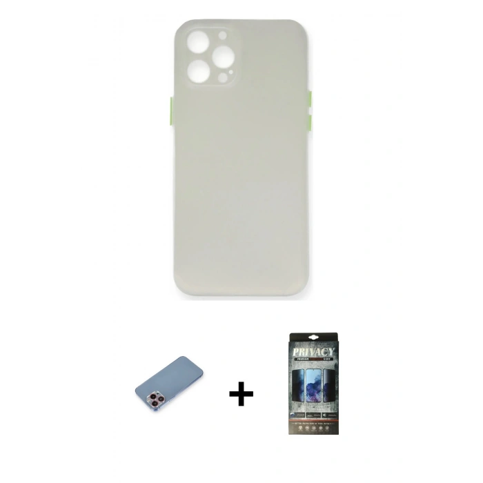 MARSİLYAN™- iPhone 12 Pro Kılıf Yadigar Yansıma Serisi - Siyah 34D Hayalet Izgaralı Cam + Pembe Shine Kamera Lens Koruma Cam