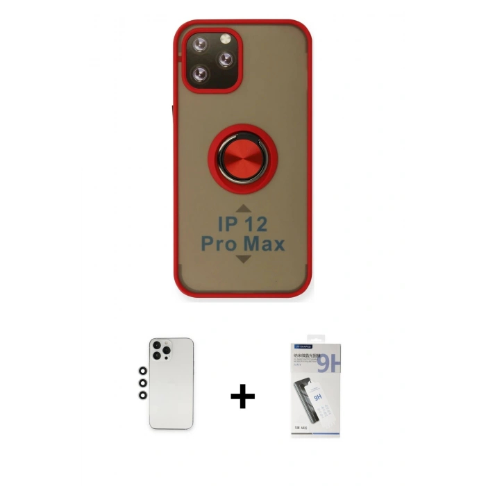 MARSİLYAN™- iPhone 12 Pro Kılıf Yörünge Çizgi - Şeffaf Uv Polymer Nano Ekran Koruyucu + Shine Kamera Lens - GS
