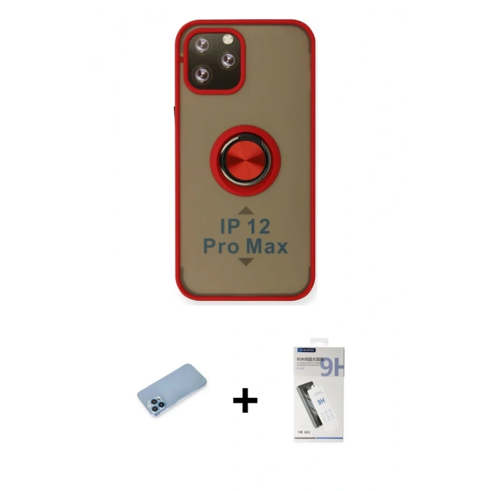MARSİLYAN™- iPhone 12 Pro Kılıf Yörünge Çizgi - Şeffaf Uv Polymer Nano Ekran Koruyucu + Shine Kamera Lens Koruma Cam - MI