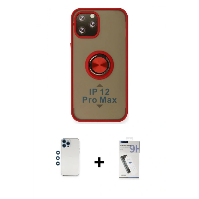 MARSİLYAN™- iPhone 12 Pro Kılıf Yörünge Çizgi - Şeffaf Uv Polymer Nano Ekran Koruyucu + Shine Kamera Lens - MI