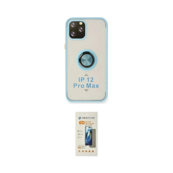 MARSİLYAN™- iPhone 12 Pro Kılıf Yörünge Çizgi - Siyah 6D Mat Seramik Hayalet Nano Ekran Koruyucu