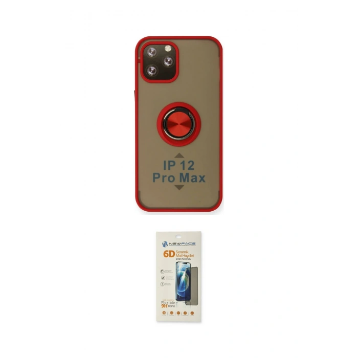 MARSİLYAN™- iPhone 12 Pro Kılıf Yörünge Çizgi - Siyah 6D Mat Seramik Hayalet Nano Ekran Koruyucu