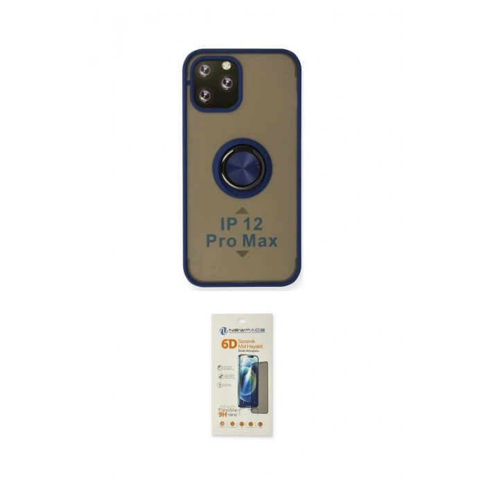 MARSİLYAN™- iPhone 12 Pro Kılıf Yörünge Çizgi - Siyah 6D Mat Seramik Hayalet Nano Ekran Koruyucu