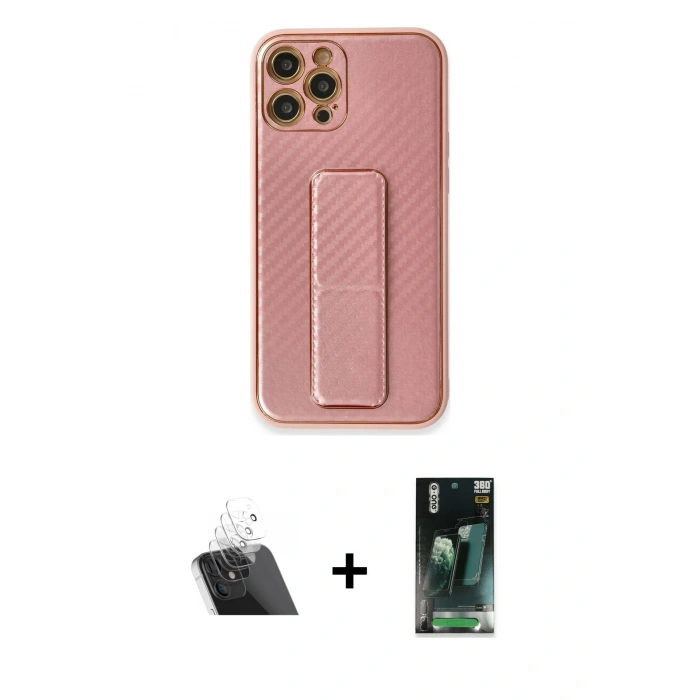 MARSİLYAN™- iPhone 12 Pro Kılıf Yörünge Yansıma - Şeffaf 360 Full Body Arka Koruyucu + Kamera Lens Koruma Cam - SF