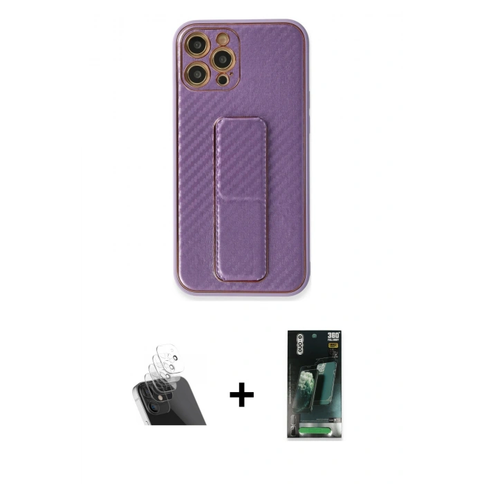 MARSİLYAN™- iPhone 12 Pro Kılıf Yörünge Yansıma - Şeffaf 360 Full Body Arka Koruyucu + Kamera Lens Koruma Cam - SF