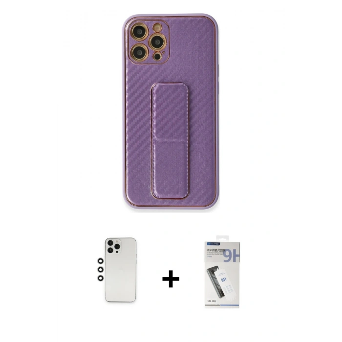 MARSİLYAN™- iPhone 12 Pro Kılıf Yörünge Yansıma - Şeffaf Uv Polymer Nano Ekran Koruyucu + Shine Kamera Lens - GS