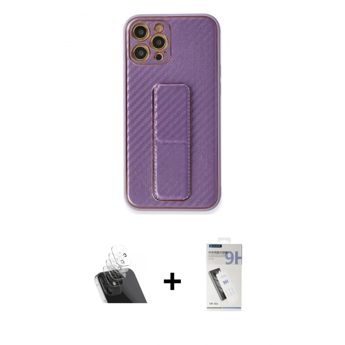 MARSİLYAN™- iPhone 12 Pro Kılıf Yörünge Yansıma - Şeffaf Uv Polymer Nano Ekran Koruyucu + Kamera Lens Koruma Cam - SF