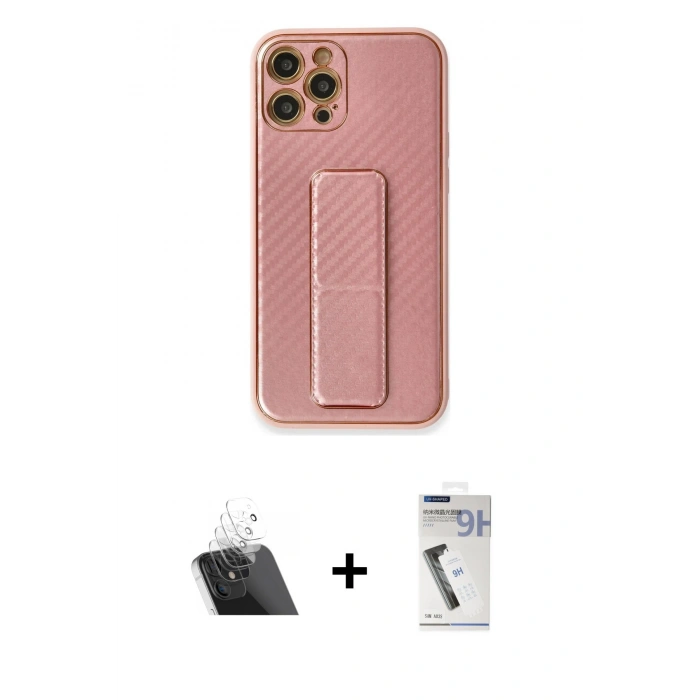 MARSİLYAN™- iPhone 12 Pro Kılıf Yörünge Yansıma - Şeffaf Uv Polymer Nano Ekran Koruyucu + Kamera Lens Koruma Cam - SF