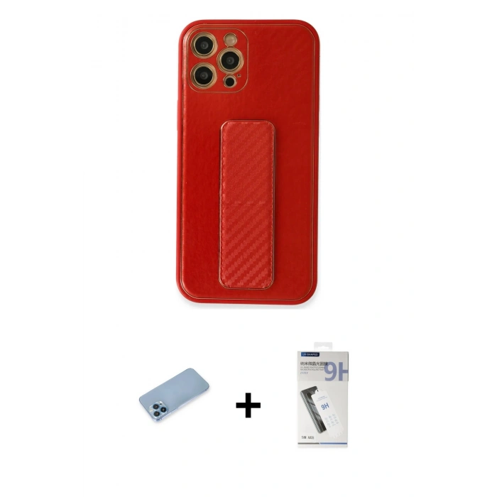 MARSİLYAN™- iPhone 12 Pro Kılıf Yörünge Yansıma - Şeffaf Uv Polymer Nano Ekran Koruyucu + Mavi Shine Kamera Lens Koruma Cam