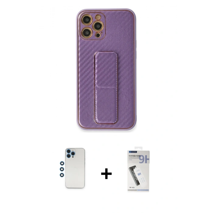 MARSİLYAN™- iPhone 12 Pro Kılıf Yörünge Yansıma - Şeffaf Uv Polymer Nano Ekran Koruyucu + Shine Kamera Lens - MI