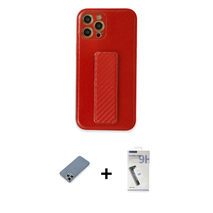 MARSİLYAN™- iPhone 12 Pro Kılıf Yörünge Yansıma - Şeffaf Uv Polymer Nano Ekran Koruyucu + Metal Kamera Lens Koruma Cam - GS