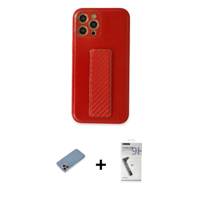 MARSİLYAN™- iPhone 12 Pro Kılıf Yörünge Yansıma - Şeffaf Uv Polymer Nano Ekran Koruyucu + Shine Kamera Lens Koruma Cam - PE