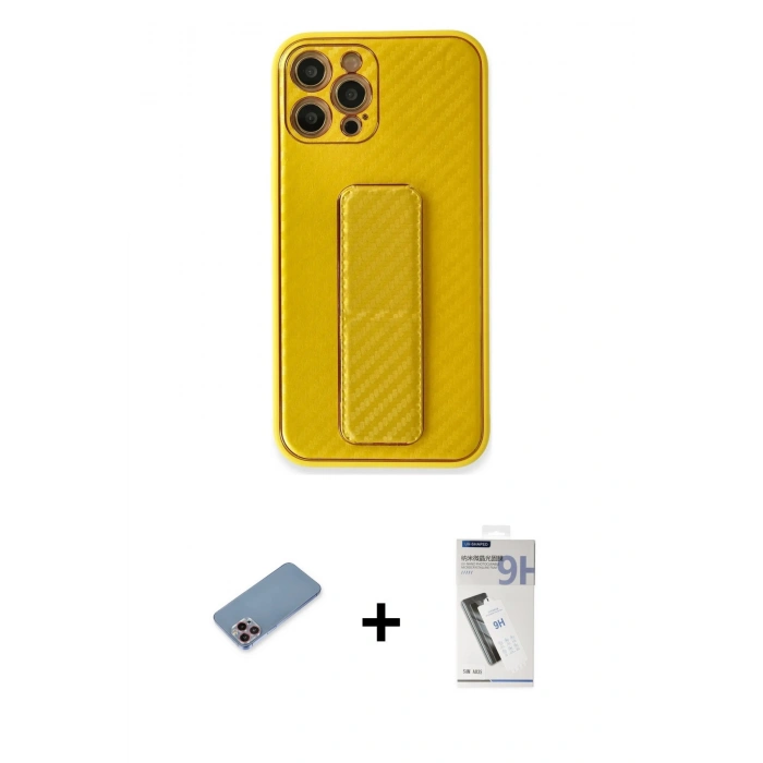 MARSİLYAN™- iPhone 12 Pro Kılıf Yörünge Yansıma - Şeffaf Uv Polymer Nano Ekran Koruyucu + Shine Kamera Lens Koruma Cam - PE