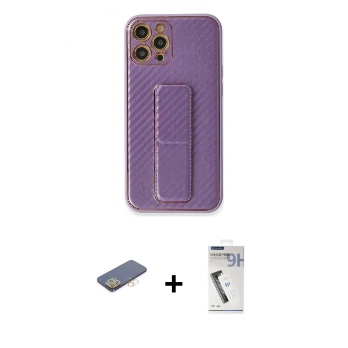MARSİLYAN™- iPhone 12 Pro Kılıf Yörünge Yansıma - Şeffaf Uv Polymer Nano Ekran Koruyucu + Renkli Kamera Lens Koruma Cam - SI