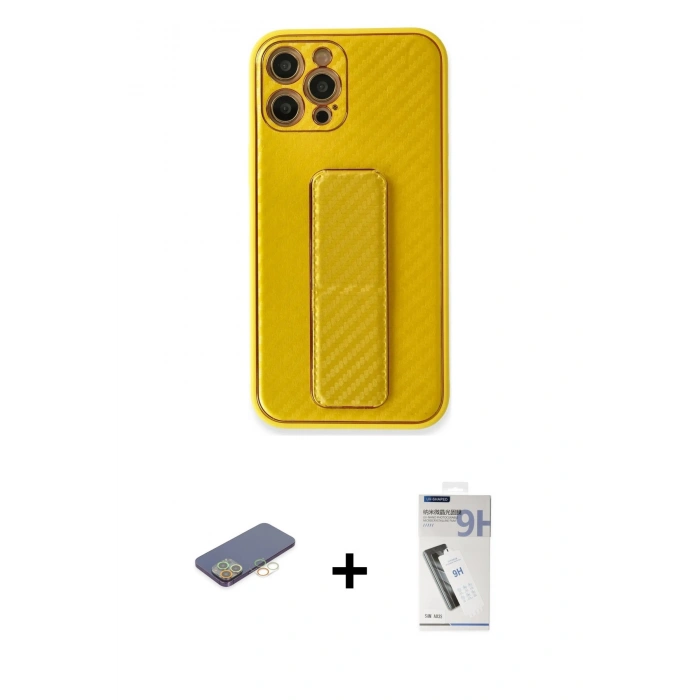 MARSİLYAN™- iPhone 12 Pro Kılıf Yörünge Yansıma - Şeffaf Uv Polymer Nano Ekran Koruyucu + Renkli Kamera Lens Koruma Cam - SI