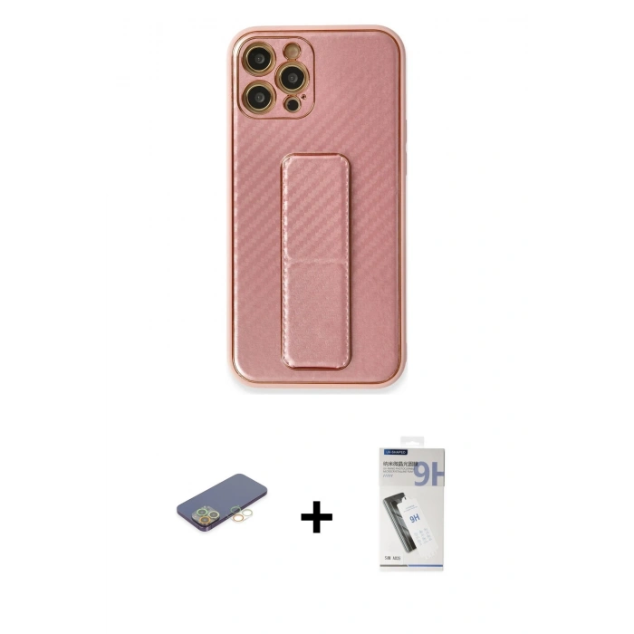 MARSİLYAN™- iPhone 12 Pro Kılıf Yörünge Yansıma - Şeffaf Uv Polymer Nano Ekran Koruyucu + Renkli Kamera Lens Koruma Cam - SI