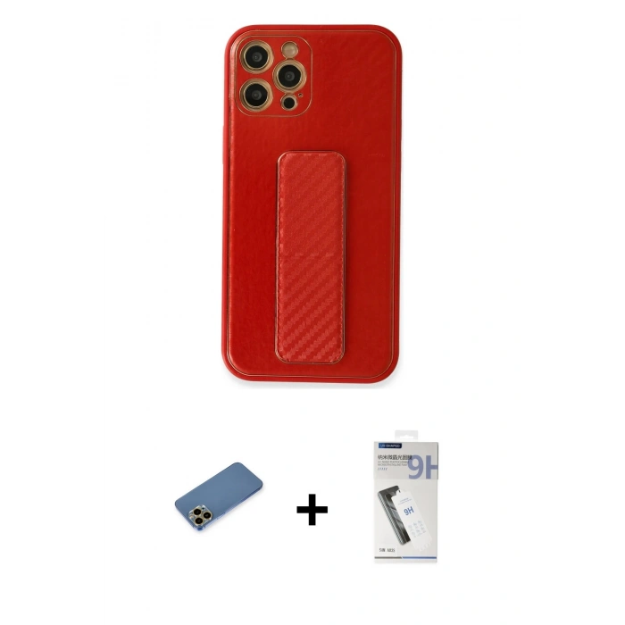 MARSİLYAN™- iPhone 12 Pro Kılıf Yörünge Yansıma - Şeffaf Uv Polymer Nano Ekran Koruyucu + Shine Kamera Lens Koruma Cam - GD