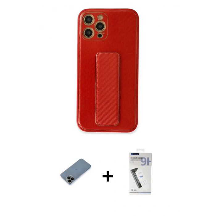 MARSİLYAN™- iPhone 12 Pro Kılıf Yörünge Yansıma - Şeffaf Uv Polymer Nano Ekran Koruyucu + Shine Kamera Lens Koruma Cam - SH