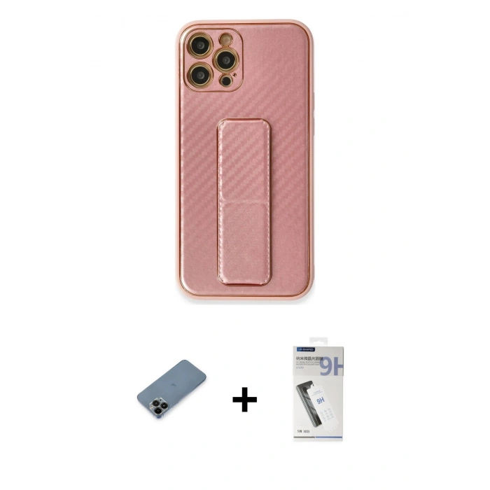 MARSİLYAN™- iPhone 12 Pro Kılıf Yörünge Yansıma - Şeffaf Uv Polymer Nano Ekran Koruyucu + Shine Kamera Lens Koruma Cam - SH