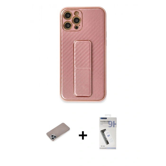 MARSİLYAN™- iPhone 12 Pro Kılıf Yörünge Yansıma - Şeffaf Uv Polymer Nano Ekran Koruyucu + Shine Kamera Lens Koruma Cam - SABE