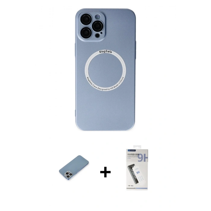 MARSİLYAN™- iPhone 12 Pro Kılıf Zirve Klasik Prime - Şeffaf Uv Polymer Nano Ekran Koruyucu + Shine Kamera Lens Koruma Cam - GI