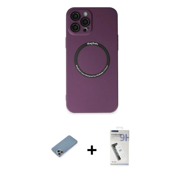MARSİLYAN™- iPhone 12 Pro Kılıf Zirve Klasik Prime - Şeffaf Uv Polymer Nano Ekran Koruyucu + Shine Kamera Lens Koruma Cam - GI