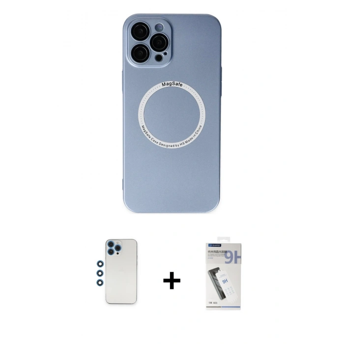 MARSİLYAN™- iPhone 12 Pro Kılıf Zirve Klasik Prime - Şeffaf Uv Polymer Nano Ekran Koruyucu + Shine Kamera Lens - MI