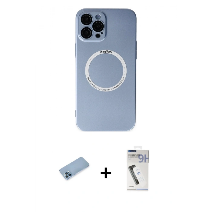 MARSİLYAN™- iPhone 12 Pro Kılıf Zirve Klasik Prime - Şeffaf Uv Polymer Nano Ekran Koruyucu + Shine Kamera Lens Koruma Cam - MI