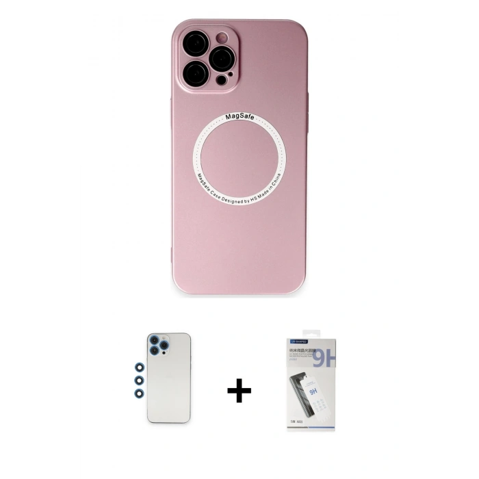 MARSİLYAN™- iPhone 12 Pro Kılıf Zirve Klasik Prime - Şeffaf Uv Polymer Nano Ekran Koruyucu + Shine Kamera Lens - MI