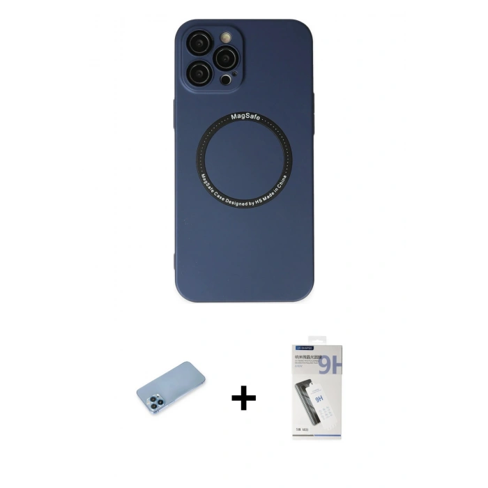 MARSİLYAN™- iPhone 12 Pro Kılıf Zirve Klasik Prime - Şeffaf Uv Polymer Nano Ekran Koruyucu + Shine Kamera Lens Koruma Cam - MI