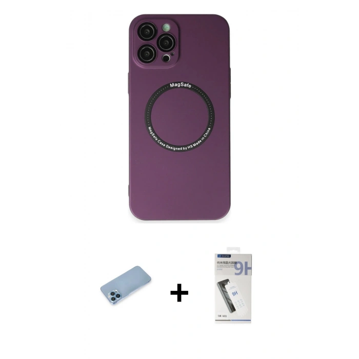 MARSİLYAN™- iPhone 12 Pro Kılıf Zirve Klasik Prime - Şeffaf Uv Polymer Nano Ekran Koruyucu + Shine Kamera Lens Koruma Cam - MI