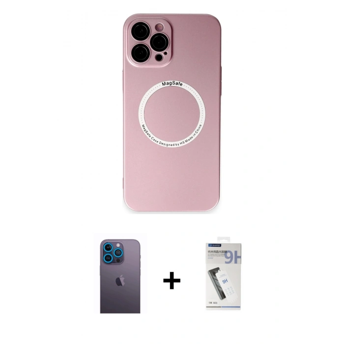 MARSİLYAN™- iPhone 12 Pro Kılıf Zirve Klasik Prime - Şeffaf Uv Polymer Nano Ekran Koruyucu + Neon Fosforlu Kamera Lens - MI