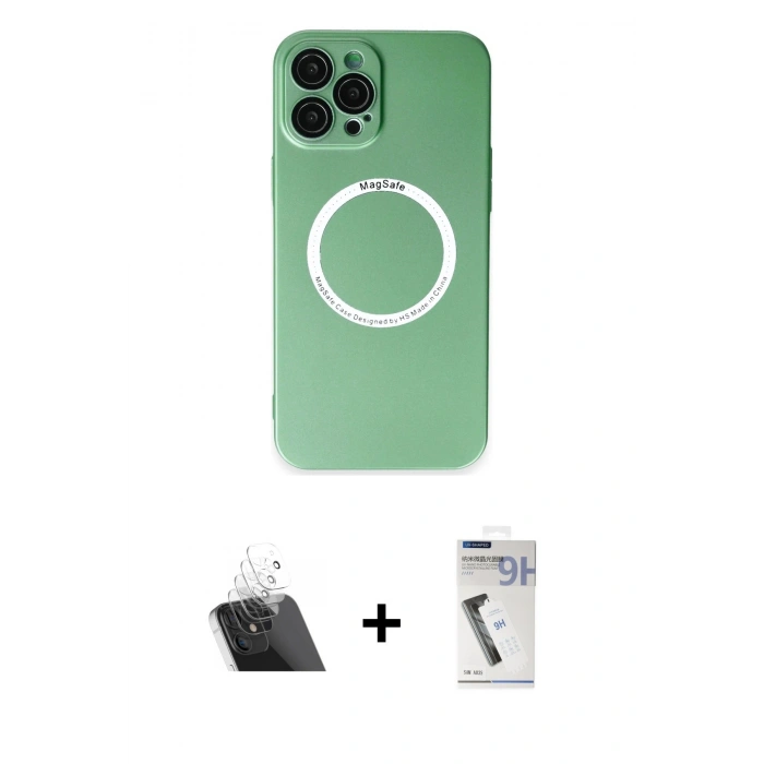 MARSİLYAN™- iPhone 12 Pro Kılıf Zirve Klasik Prime - Şeffaf Uv Polymer Nano Ekran Koruyucu + Kamera Lens Koruma Cam - SF