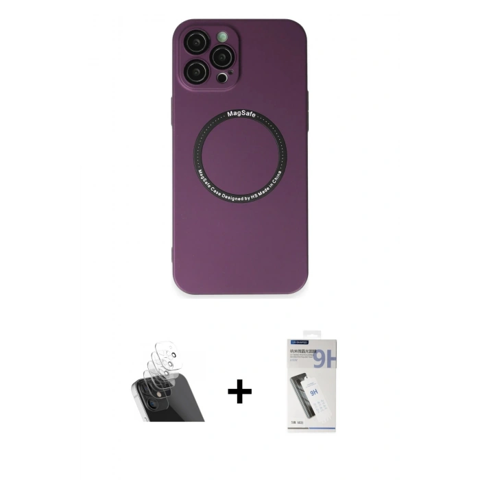 MARSİLYAN™- iPhone 12 Pro Kılıf Zirve Klasik Prime - Şeffaf Uv Polymer Nano Ekran Koruyucu + Kamera Lens Koruma Cam - SF