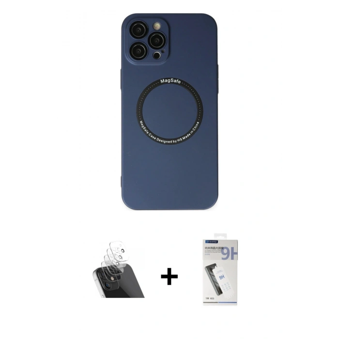 MARSİLYAN™- iPhone 12 Pro Kılıf Zirve Klasik Prime - Şeffaf Uv Polymer Nano Ekran Koruyucu + Kamera Lens Koruma Cam - SF