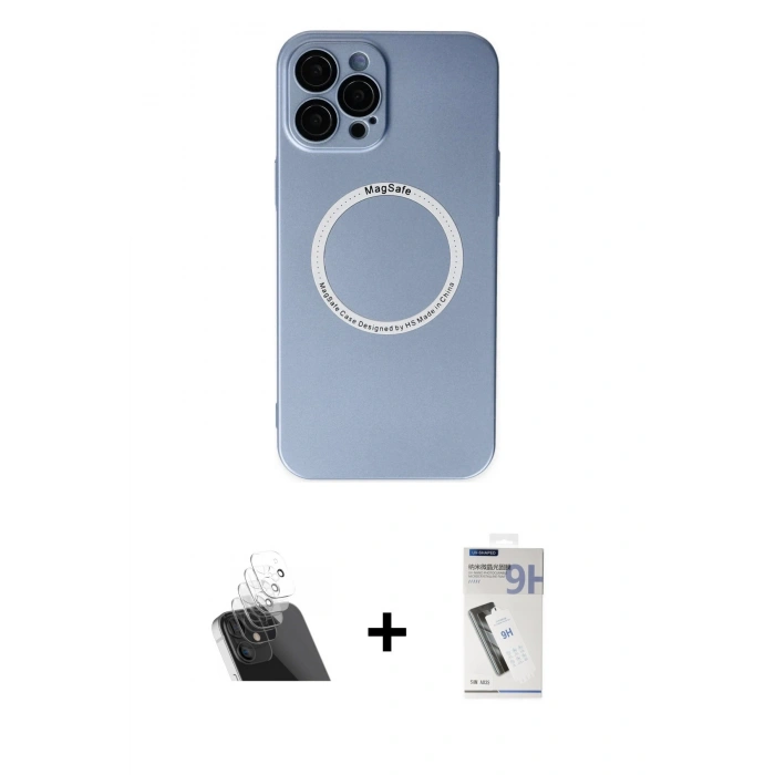 MARSİLYAN™- iPhone 12 Pro Kılıf Zirve Klasik Prime - Şeffaf Uv Polymer Nano Ekran Koruyucu + Kamera Lens Koruma Cam - SF